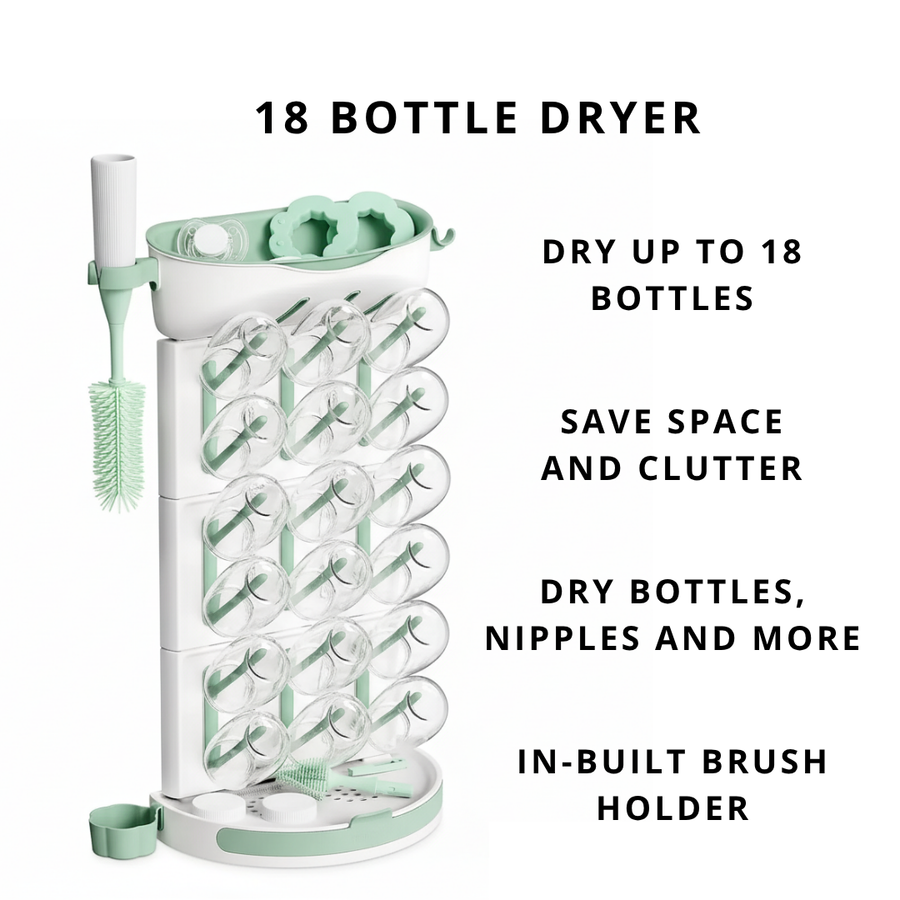Momcozy Bottle Drying Rack DIY Rack for 18 Baby Bottles UAE
