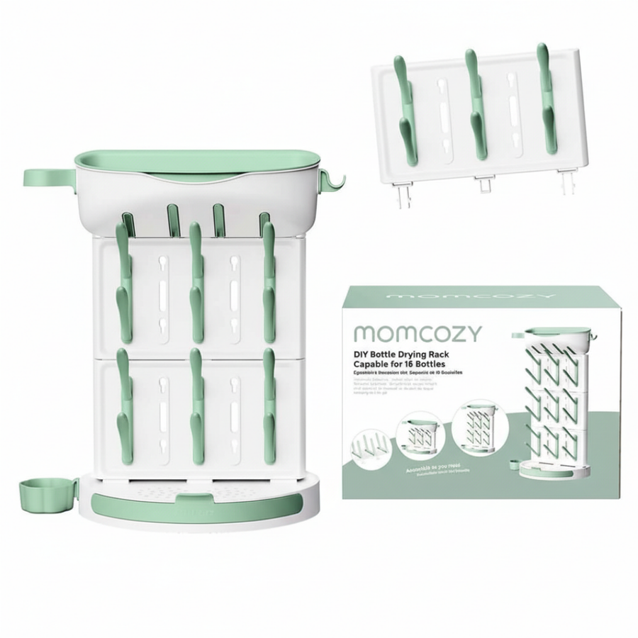 Momcozy Bottle Drying Rack DIY Rack for 18 Baby Bottles UAE
