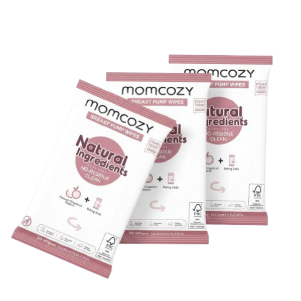 Momcozy Natural Breast Pump Wipes On-the-Go Cleaning Pack of 3