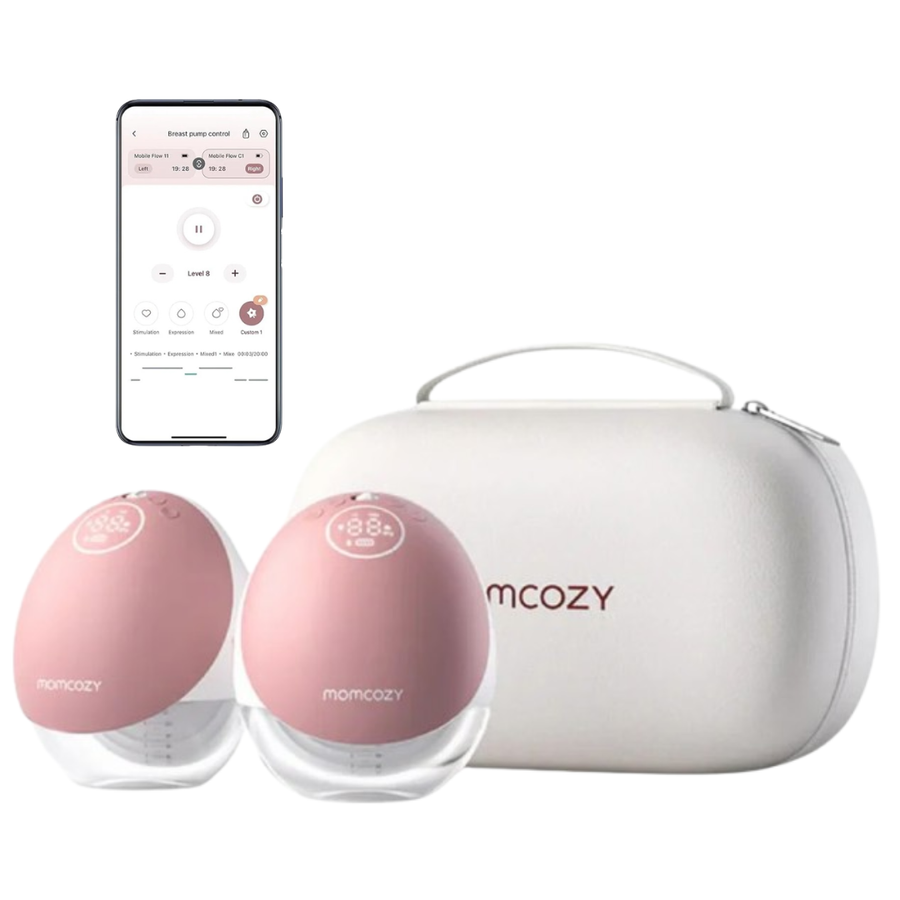 Momcozy M9 Double Mobile Flow Hands-Free Breast Pump Maroon