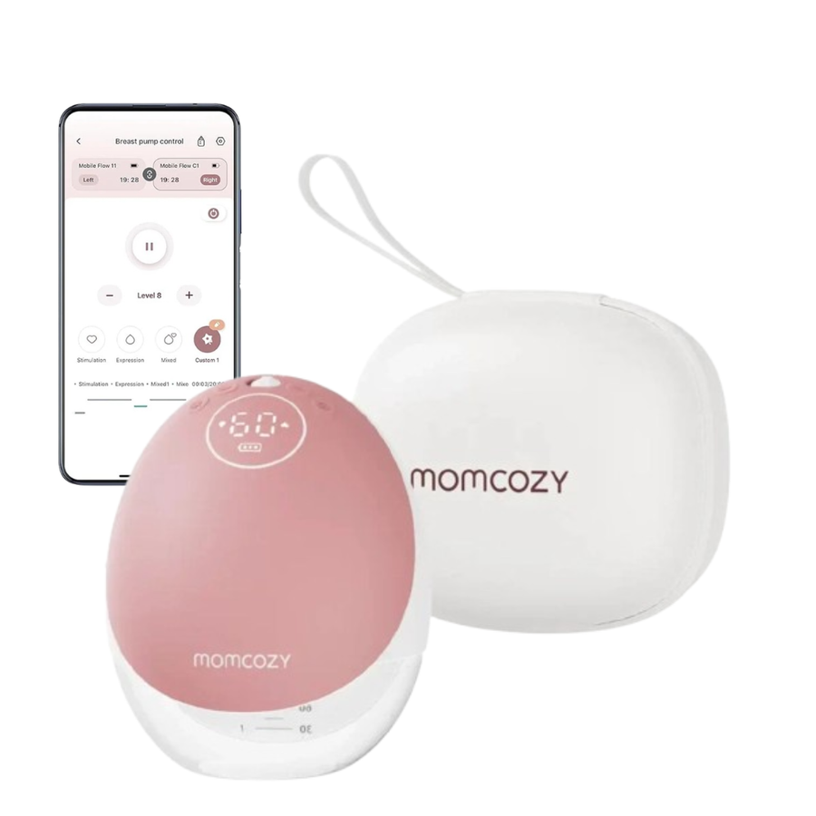 Momcozy M9 Single Mobile Flow Hands-Free Breast Pump Maroon