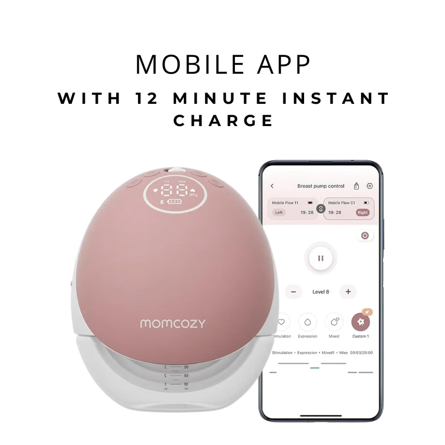 Momcozy M9 Single Mobile Flow Hands-Free Breast Pump Maroon