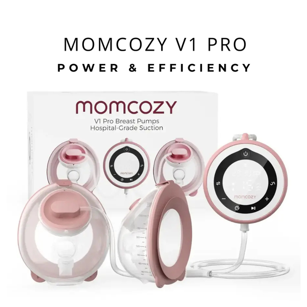 Momcozy V1 Pro Hospital-Grade Double Powerful Wearable Breast Pump White