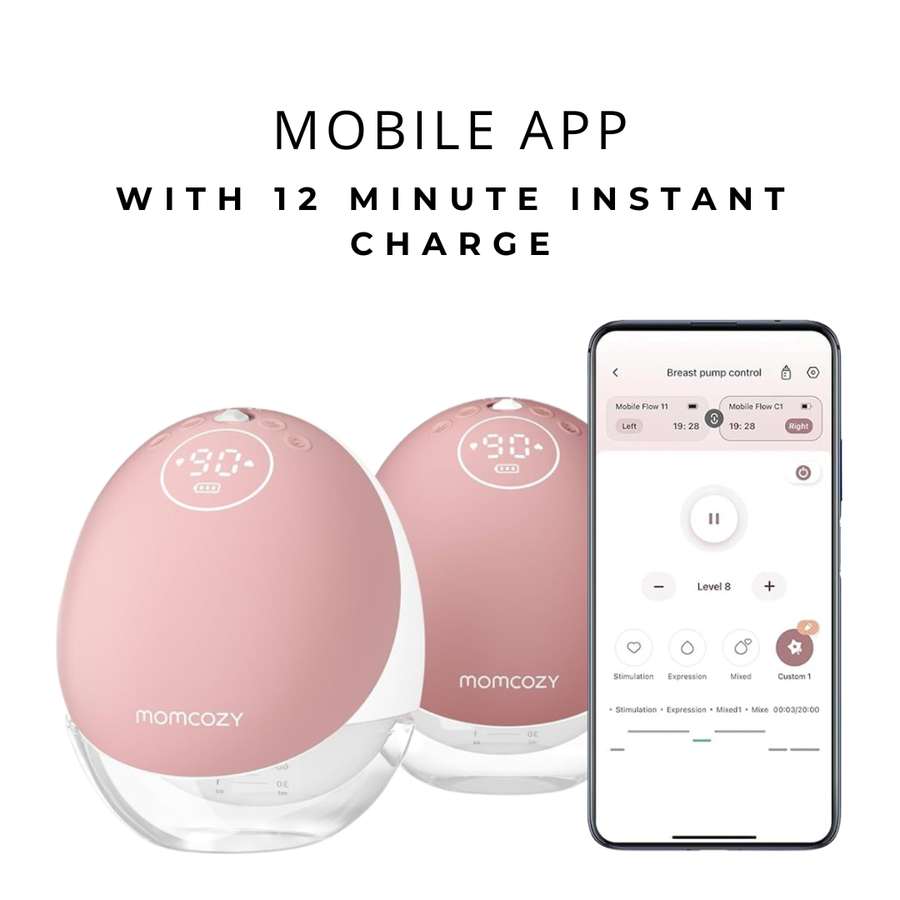 Momcozy M9 Double Mobile Flow Hands-Free Breast Pump Maroon