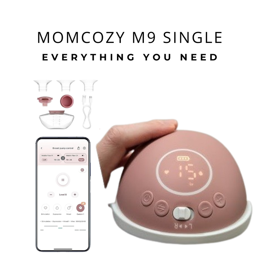 Momcozy M9 Single Mobile Flow Hands-Free Breast Pump Maroon