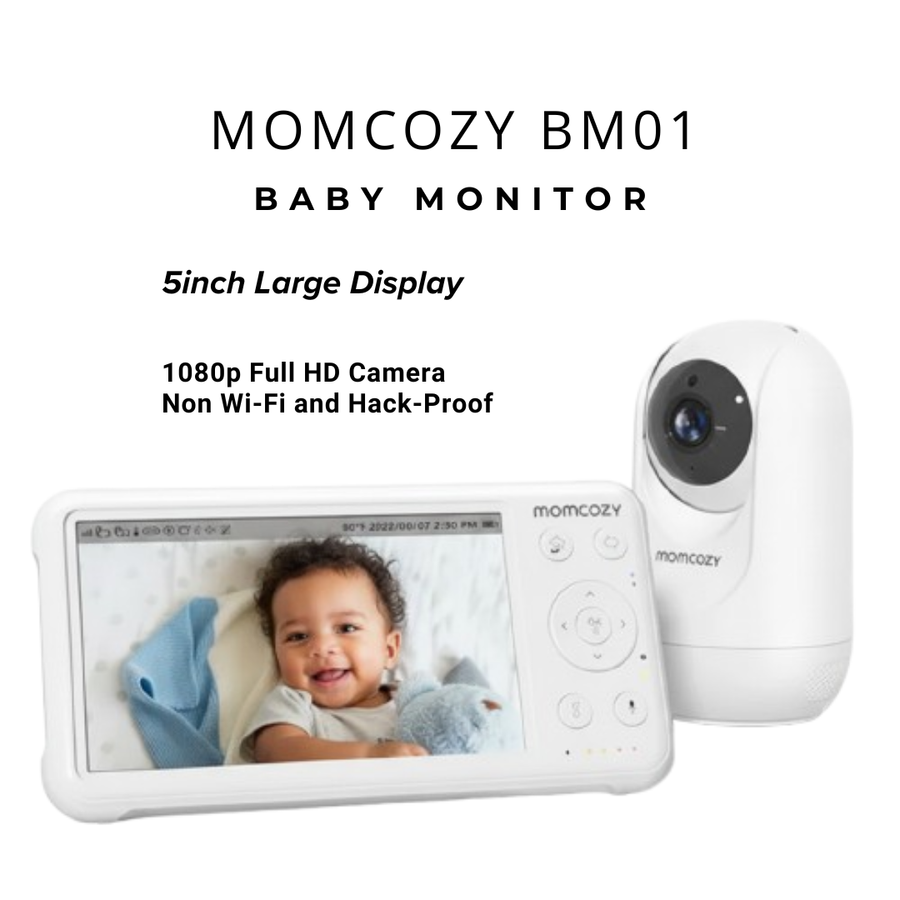 Momcozy Hackproof Video Baby Monitor UAE 5 inch HD Display 1080p Camera Non-WiFi