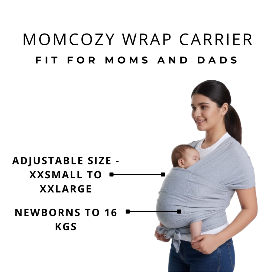 Momcozy Hands-Free Baby Wrap Carrier Swaddle Soft & Ergonomic Support