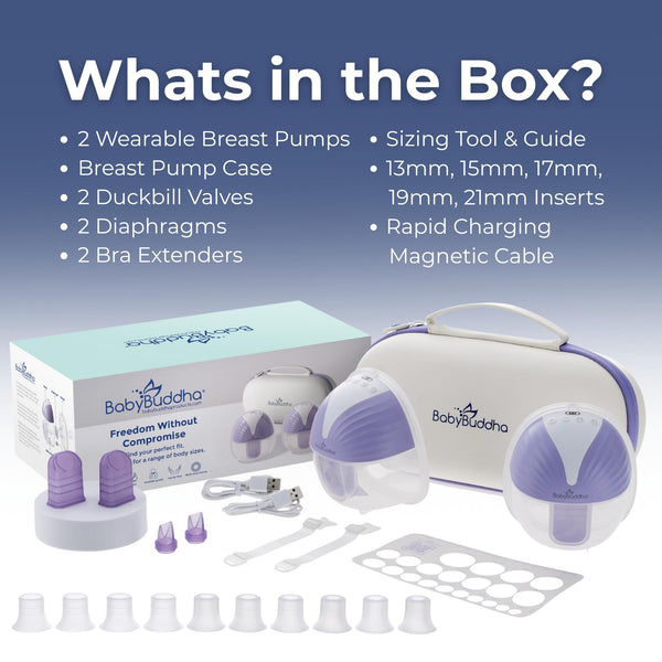 BabyBuddha Wearable Breast Pump Hands-Free Quiet Compact Discrete Purple
