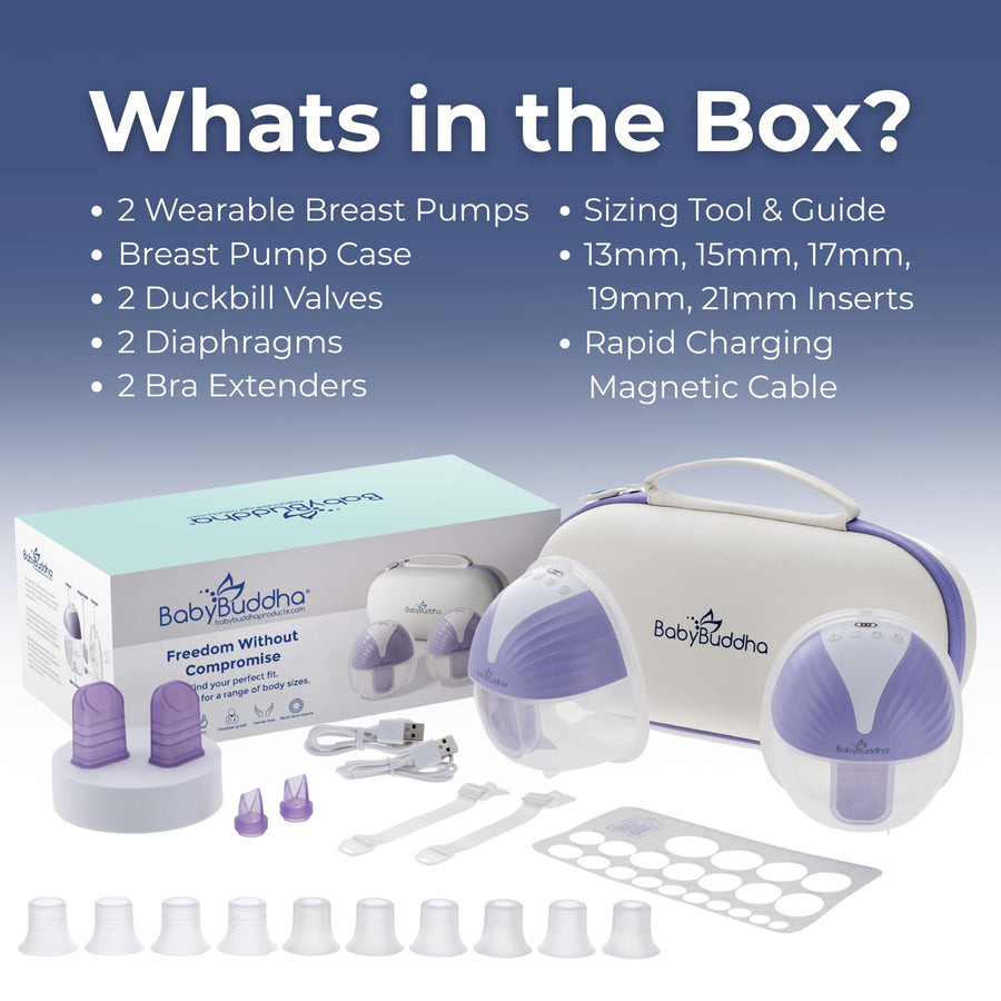 BabyBuddha Wearable Breast Pump Hands-Free Quiet Compact Discrete Purple