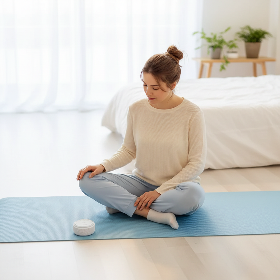 Momcozy Portable White Noise Sound Machine with Night Light