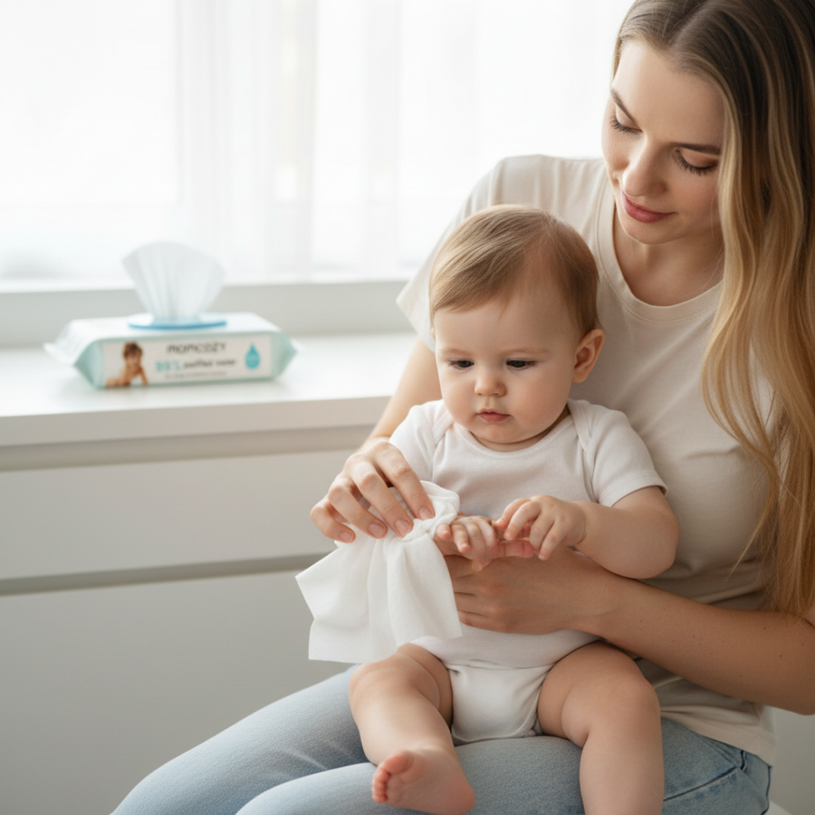 Momcozy Sensitive Extra-Large Water Baby Wipes Gentle and Safe