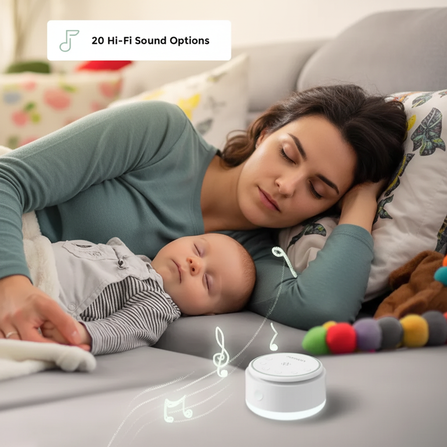 Momcozy Portable White Noise Sound Machine with Night Light