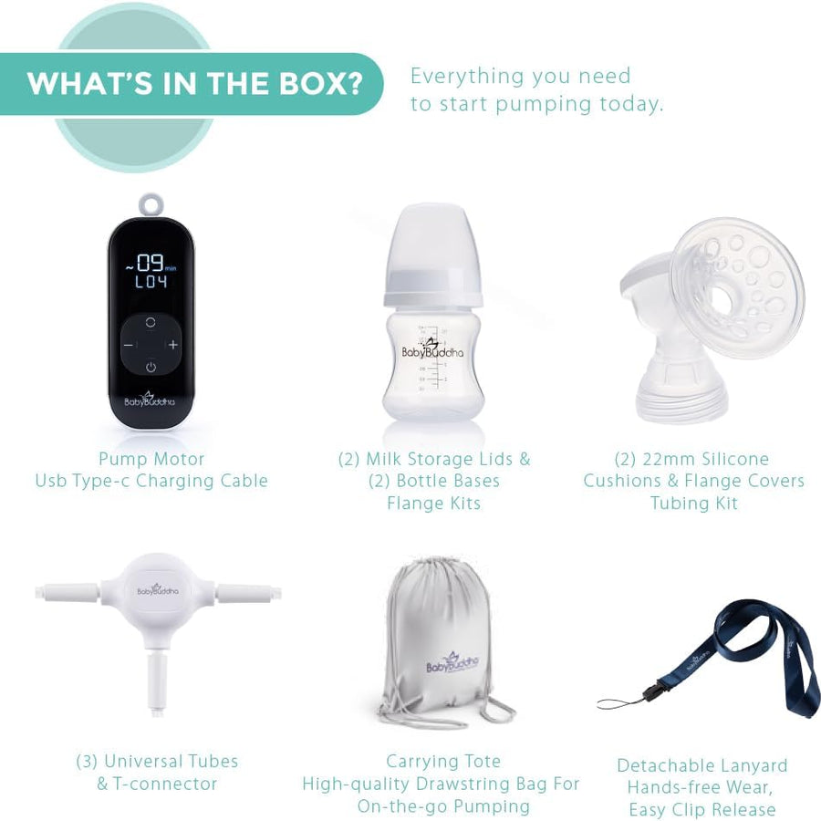 BabyBuddha 2.0 Double Portable Powerful Compact Breast Pump White