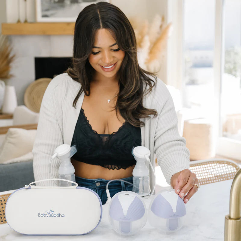BabyBuddha Wearable Breast Pump Hands-Free Quiet Compact Discrete Purple